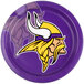 A purple paper dinner plate with the Minnesota Vikings logo.
