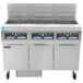 Frymaster FPPH355 Liquid Propane 150 lb. 3 Unit High-Efficiency Gas Floor Fryer System with CM3.5 Controls - 240,000 BTU Main Thumbnail 1