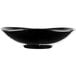 A black Reserve by Libbey Pebblebrook bowl with a clear rim.