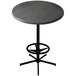 A charcoal round Holland Bar table with a black base.