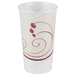 A white Solo Symphony foam cup with a design on it.