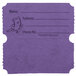 A purple piece of paper with a cartoon character on it.