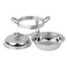 A Libbey stainless steel chafing dish set with a metal bowl and a silver bowl.