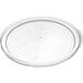 A clear plastic lid with a handle for Choice round food storage containers.