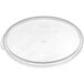 A clear plastic lid for Choice round food storage containers.
