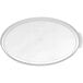 A clear plastic lid on a white background.