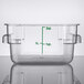 Choice 2 Qt. Clear Square Polycarbonate Food Storage Container with Green Gradations Main Thumbnail 2