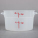 Choice 2 Qt. Translucent Round Polypropylene Food Storage Container with Red Gradations Main Thumbnail 3