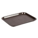 A Choice 10" x 14" chocolate brown plastic fast food tray.