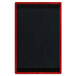 A black board with red frame on top and bottom.