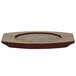A wooden oval underliner with a natural wood-grain finish.