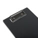 A black wood clipboard with a black clip.