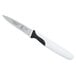 A Mercer Culinary Millennia 3" paring knife with a white handle.