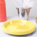 Creative Converting 28102021 9" Mimosa Yellow Plastic Plate - 240/Case Main Thumbnail 3