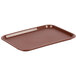 A burgundy plastic fast food tray with a white background.