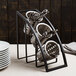 Cal-Mil 1747-3-13 Mission Black Steel 3-Cylinder Sloped Flatware / Condiment Display Main Thumbnail 4