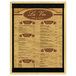 A Menu Solutions wood menu board with top and bottom strips.