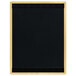 A black rectangular wood board with top and bottom wood strips.