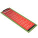 A Menu Solutions customizable wood menu clip board with a lime finish holding a menu.