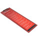 A Menu Solutions wood clipboard menu board with a red clip.