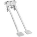 A Fisher stainless steel dual foot wall valve with long silver metal legs.