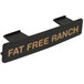 A black rectangular Tablecraft dispenser tag with orange text reading "Fat Free Ranch"