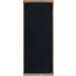 A rectangular black board with a weathered walnut frame.
