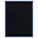 A black board with a blue border.