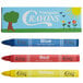 A print box of Choice triangular kids' restaurant crayons in blue, red, and yellow.