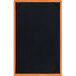 A white rectangular wood menu board with black corner corners.