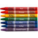 A Choice print box of 24 colorful crayons with white text on a yellow label.