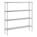 A wireframe of a Regency chrome 4-shelf kit for wire shelving.