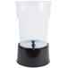 A Carlisle plastic container with a black base and a spigot.