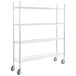 Regency 14" x 60" NSF Chrome 4-Shelf Kit with 64" Posts and Casters Main Thumbnail 3