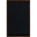 A brown rectangular menu board with a wooden top and bottom strip.