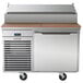 Traulsen TB046SL2S 46" 1 Door Refrigerated Pizza Prep Table with 2 Pan Rails Main Thumbnail 1