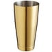 A gold-plated stainless steel Barfly cocktail shaker tin.