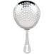 A Barfly stainless steel julep strainer with holes.