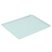 A sky blue Cambro dietary tray on a white background.