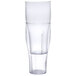 A clear plastic pebbled soda glass from GET with a clear plastic cup inside.