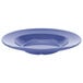 A peacock blue melamine bowl with a white background.