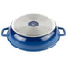 A blue and silver GET Heiss brazier/paella pan with a lid.