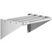 A Regency stainless steel wall mounted shelf with tubular supports.