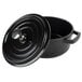 A black GET Heiss mini round bistro pot with a lid.