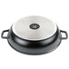 GET CA-008-GR/BK Heiss 4.5 Qt. Gray Enamel Coated Cast Aluminum Brazier / Paella Dish with Lid Main Thumbnail 4