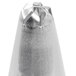 An Ateco silver metal cone-shaped drop flower piping tip.