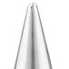 A silver cone shaped tip for a pastry bag.