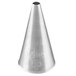 A silver cone shaped object with the number 55 on it.
