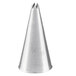 A silver cone shaped Ateco piping tip with a star.