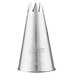 A silver metal cone shaped Ateco Open Star piping tip.